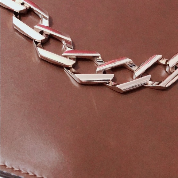 [ZARA] LEATHER CROSSBODY BAG WITH CHAIN - Picture 5 of 7
